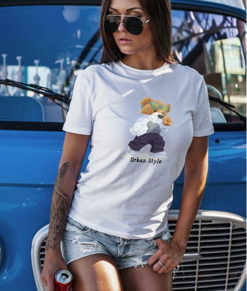 Дамска тениска с щампа Мечета Hipster